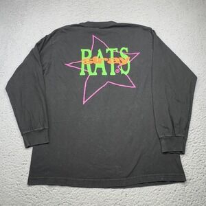 Stray Rats Shirt Mens Medium Black Long Sleeve Graphic Skate Streetwear Miami
